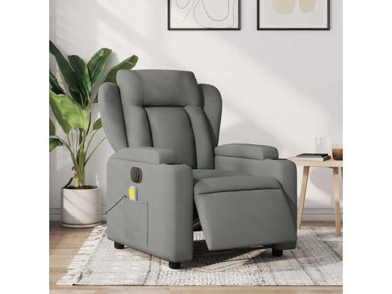 vente unique Fauteuil inclinable de massage électrique gris foncé tissu