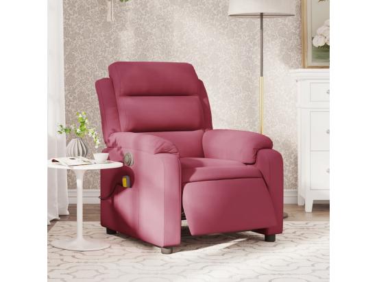 vente unique Fauteuil inclinable massage électrique rouge bordeaux velours