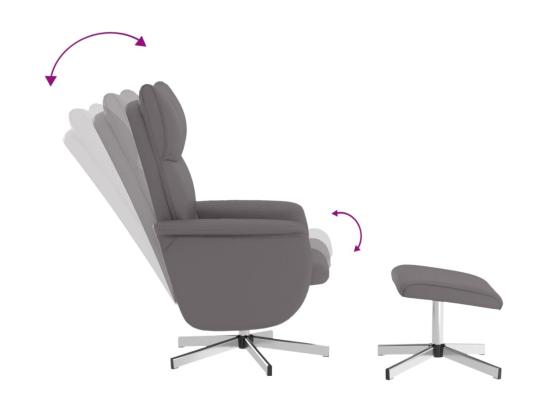 Vente Unique Fauteuil Inclinable Massant Avec Repose-pied Gris Similicuir