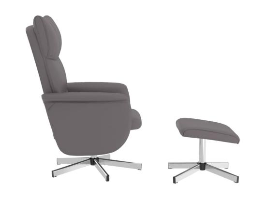vente unique Fauteuil inclinable massant avec repose-pied gris similicuir