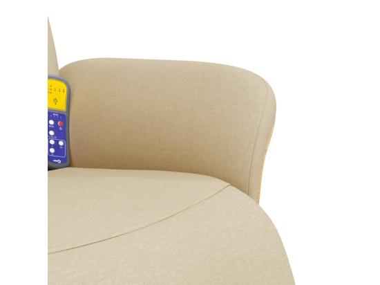 Vente Unique Fauteuil Inclinable Massant Avec Repose-pieds Crème Tissu