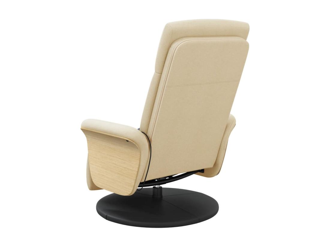 vente unique Fauteuil inclinable massant avec repose-pieds crème tissu