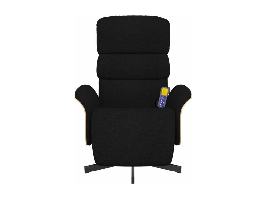 Vente Unique Fauteuil Inclinable Massant Avec Repose-pieds Noir Tissu