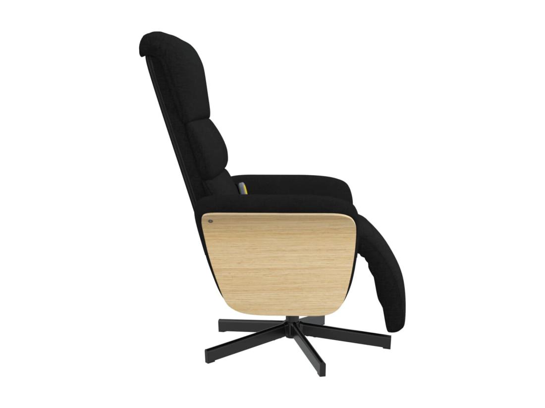 Vente Unique Fauteuil Inclinable Massant Avec Repose-pieds Noir Tissu