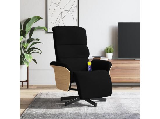 vente unique Fauteuil inclinable massant avec repose-pieds noir tissu