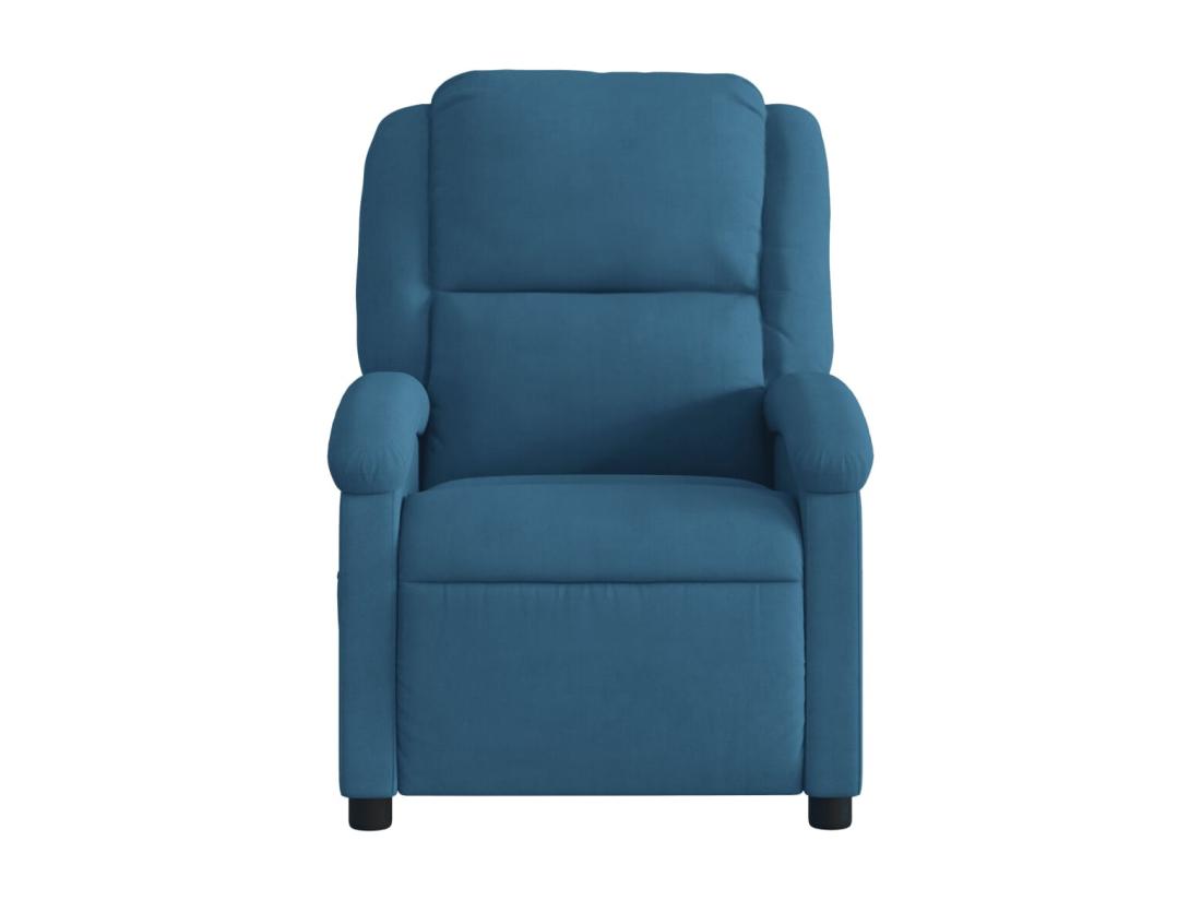 Vente Unique Fauteuil Inclinable Massant Bleu Velours