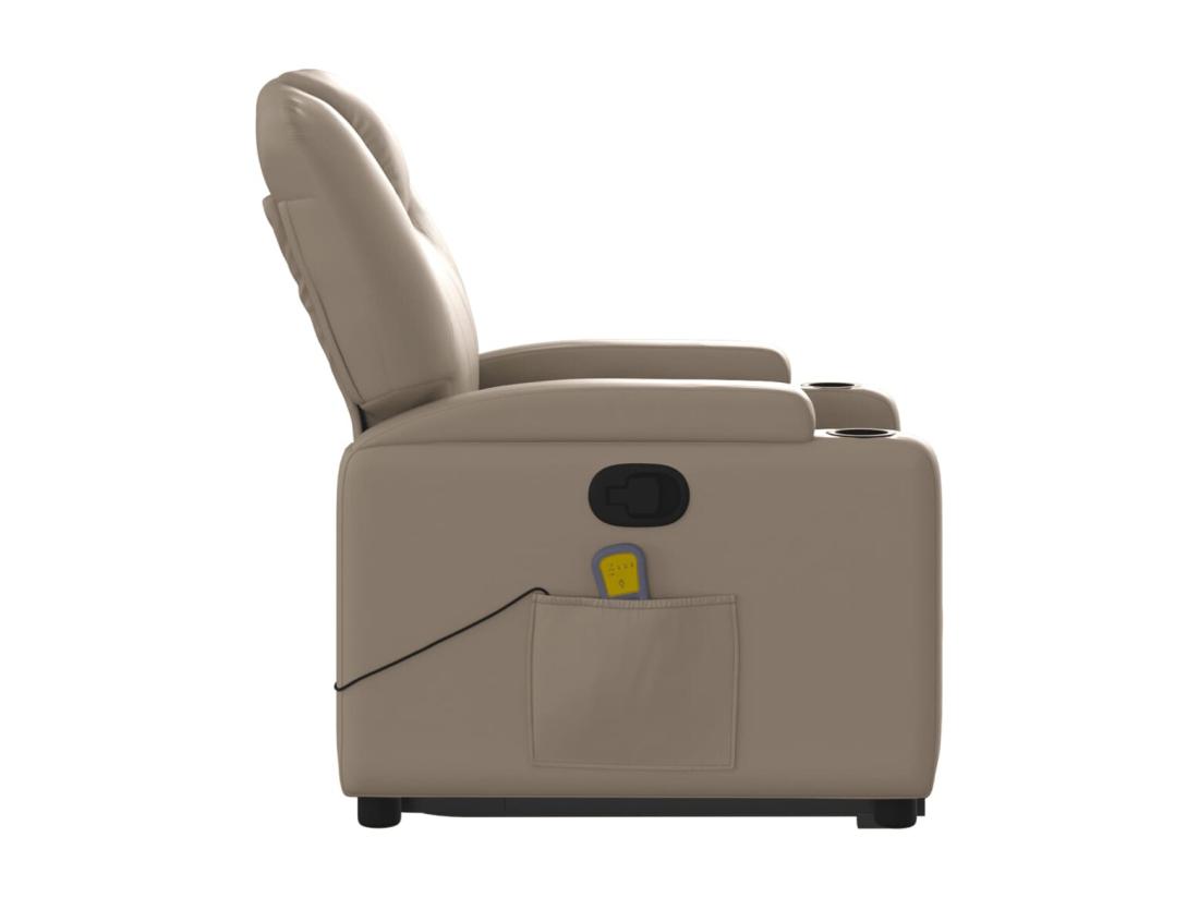 Vente Unique Fauteuil Inclinable Massant Cappuccino Similicuir