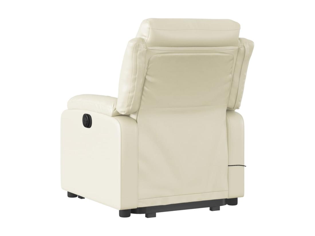 Vente Unique Fauteuil Inclinable Massant Crème Similicuir