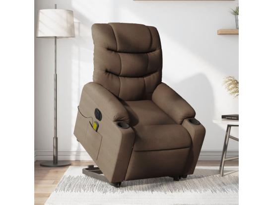 Vente Unique Fauteuil Inclinable Massant électrique Marron Tissu