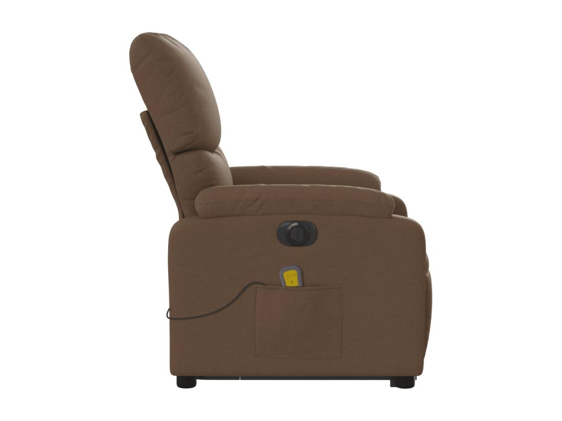 Vente Unique Fauteuil Inclinable Massant électrique Marron Tissu
