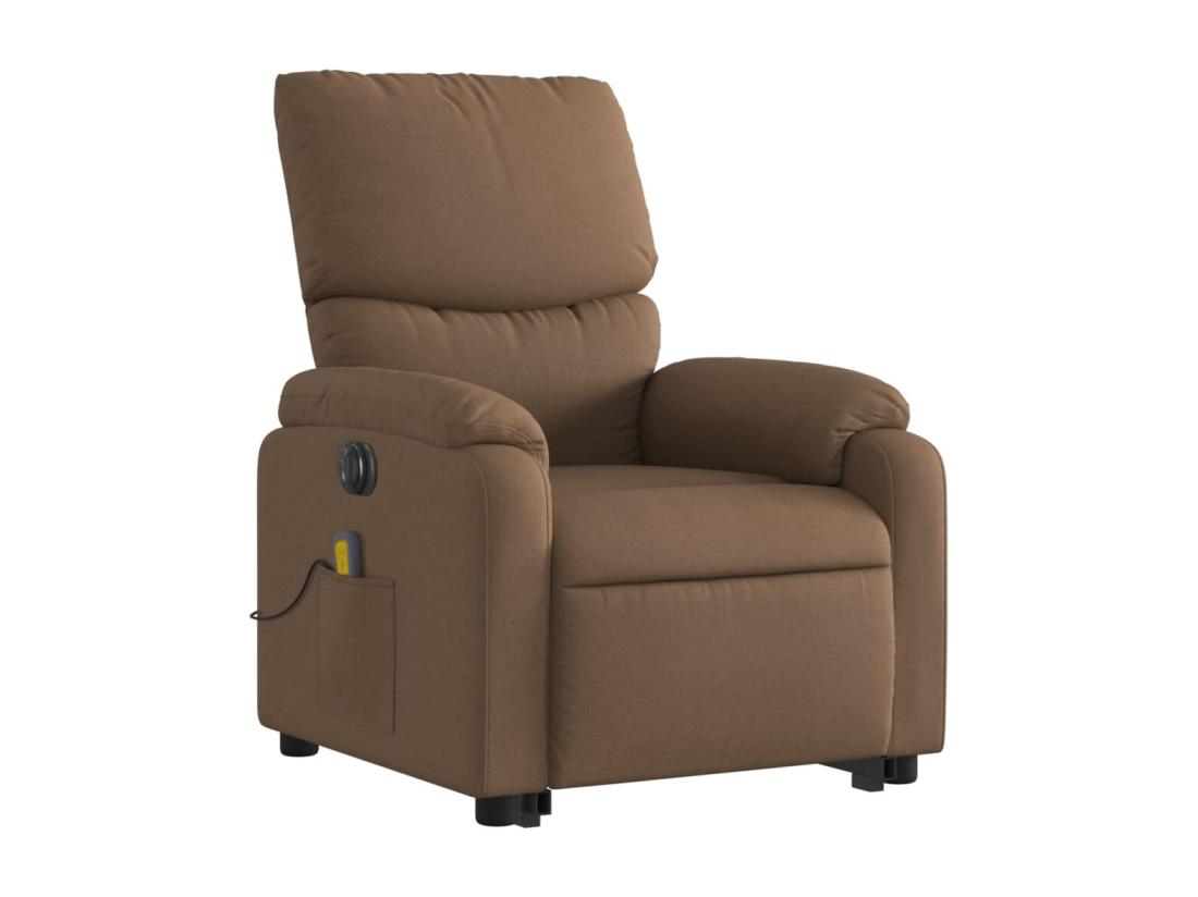 vente unique Fauteuil inclinable massant électrique Marron Tissu