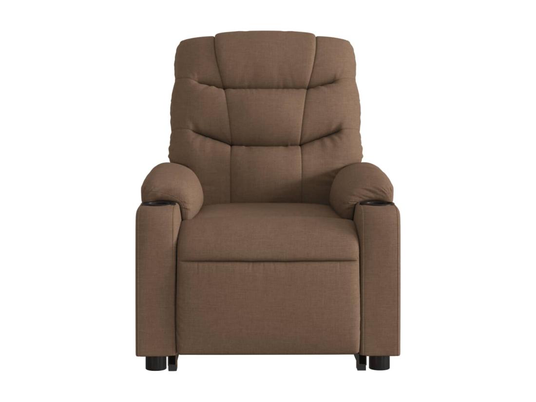Vente Unique Fauteuil Inclinable Massant électrique Marron Tissu