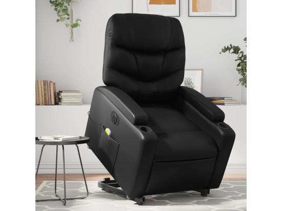 Vente Unique Fauteuil Inclinable Massant électrique Noir Similicuir