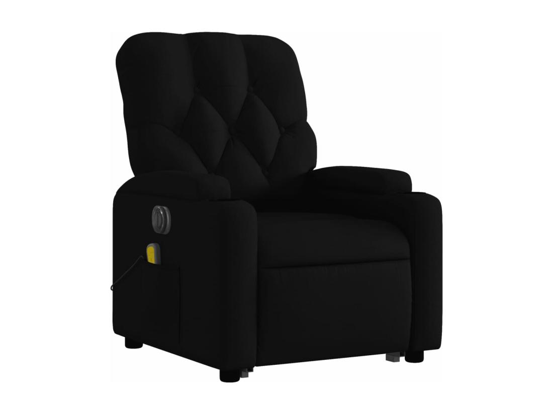 Vente Unique Fauteuil Inclinable Massant électrique Noir Tissu