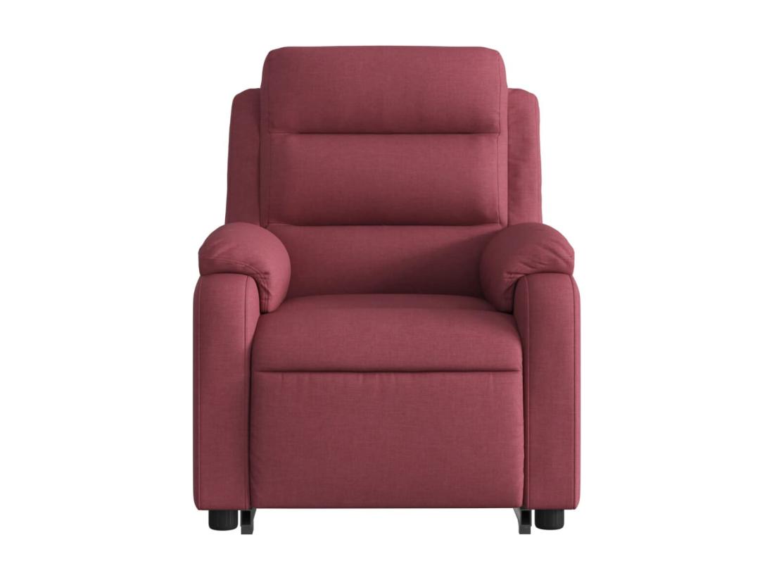 Vente Unique Fauteuil Inclinable Massant électrique Rouge Bordeaux Tissu