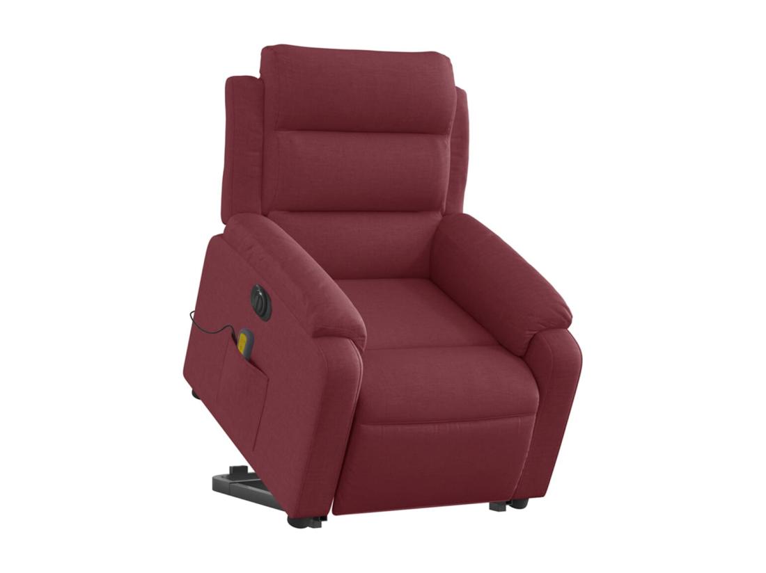 vente unique Fauteuil inclinable massant électrique Rouge bordeaux Tissu