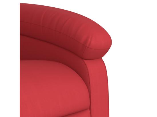 vente unique Fauteuil inclinable massant électrique rouge similicuir