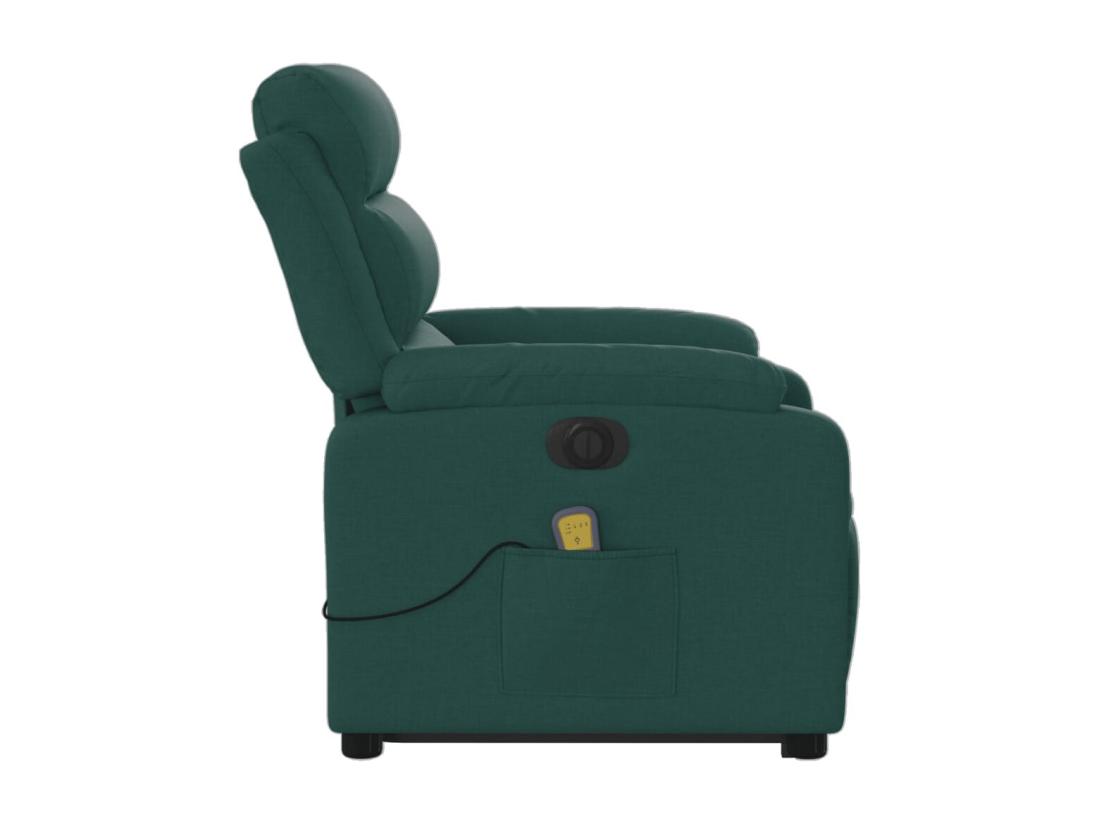 Vente Unique Fauteuil Inclinable Massant électrique Vert Foncé Tissu