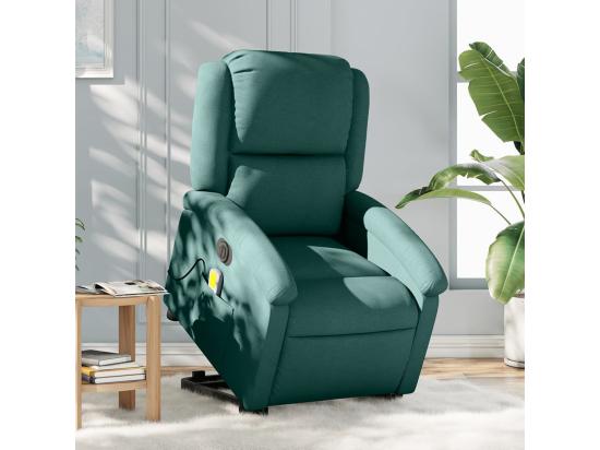 Vente Unique Fauteuil Inclinable Massant électrique Vert Foncé Tissu