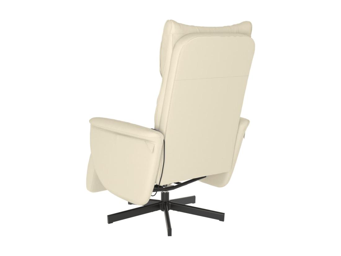 Vente Unique Fauteuil Inclinable Massant Et Repose-pieds Crème Similicuir