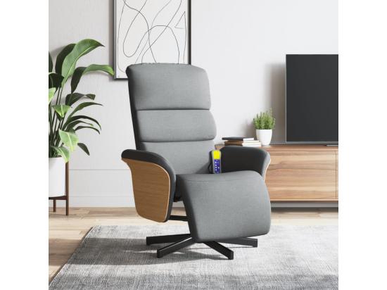 Vente Unique Fauteuil Inclinable Massant Et Repose-pieds Gris Clair Tissu