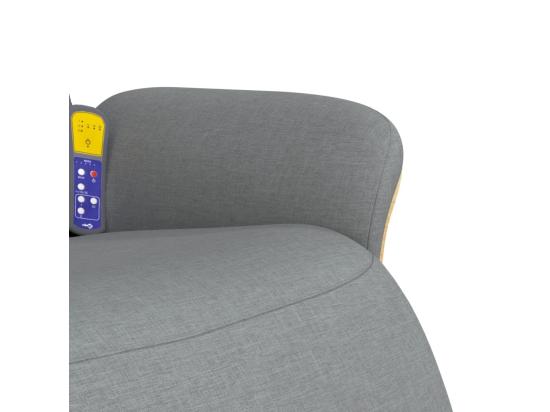 vente unique Fauteuil inclinable massant et repose-pieds gris clair tissu