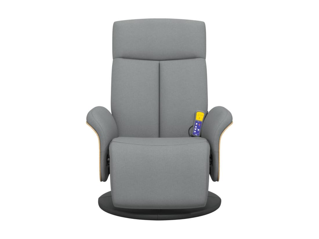 Vente Unique Fauteuil Inclinable Massant Et Repose-pieds Gris Clair Tissu