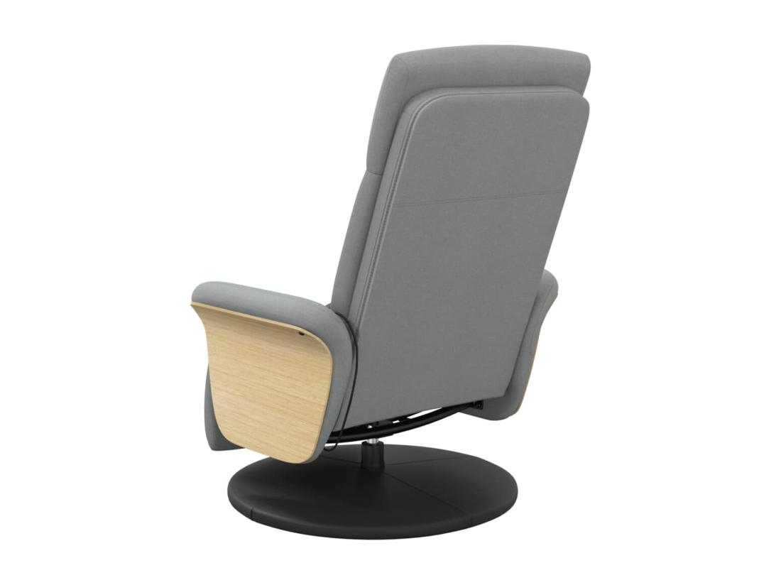Vente Unique Fauteuil Inclinable Massant Et Repose-pieds Gris Clair Tissu