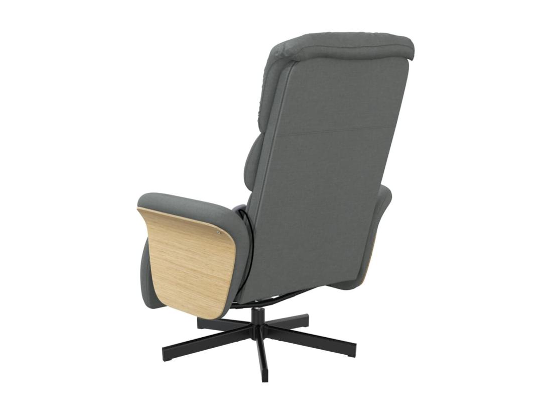 Vente Unique Fauteuil Inclinable Massant Et Repose-pieds Gris Foncé Tissu