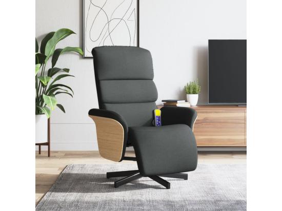 Vente Unique Fauteuil Inclinable Massant Et Repose-pieds Gris Foncé Tissu
