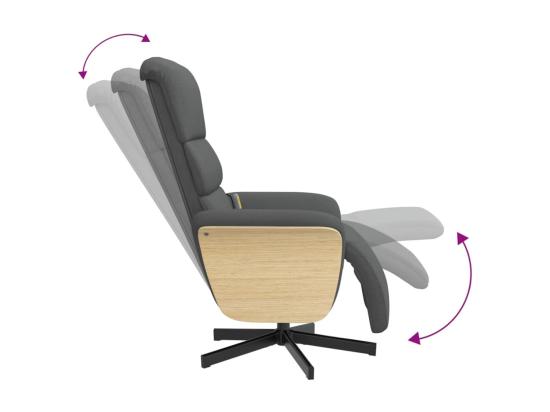 Vente Unique Fauteuil Inclinable Massant Et Repose-pieds Gris Foncé Tissu