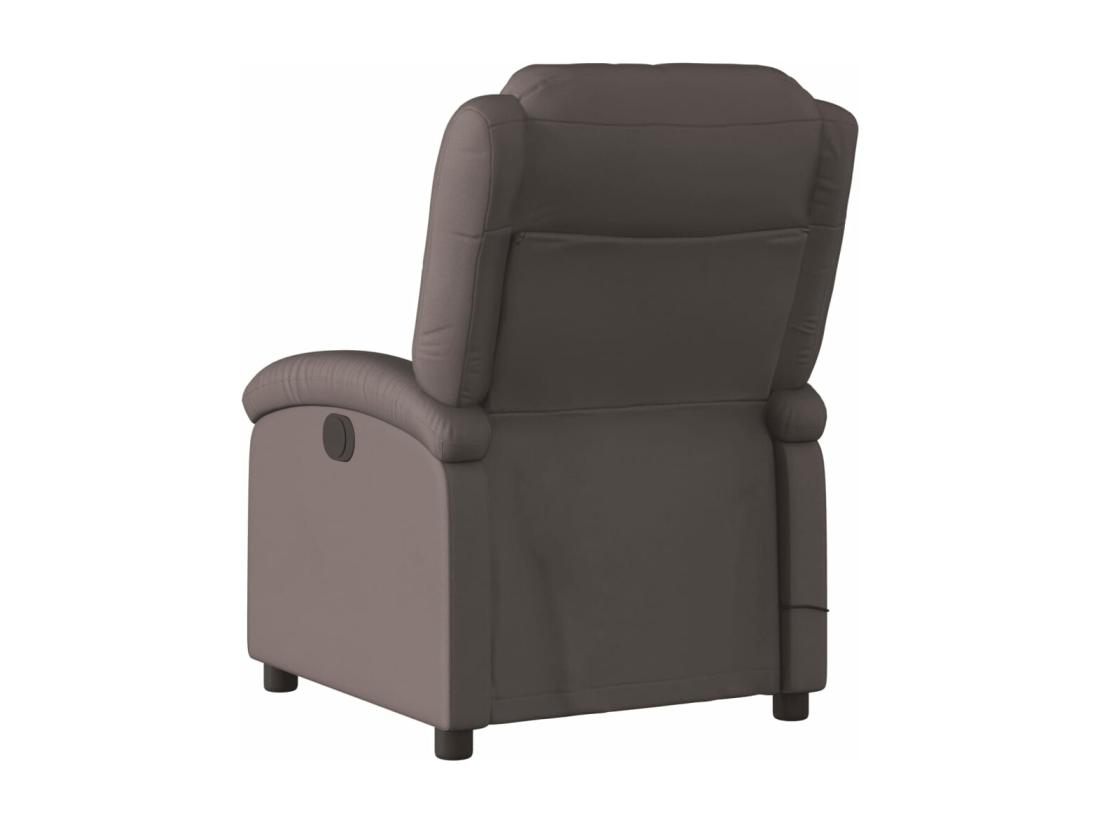 Vente Unique Fauteuil Inclinable Massant Marron Foncé Cuir Véritable