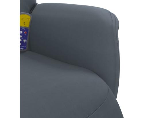 Vente Unique Fauteuil Inclinable Massant Repose-pied Gris Foncé Velours