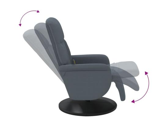 vente unique Fauteuil inclinable massant repose-pied gris foncé velours