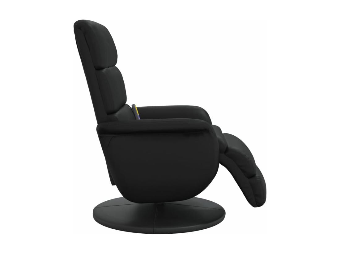 Vente Unique Fauteuil Inclinable Massant Repose-pieds Noir Similicuir