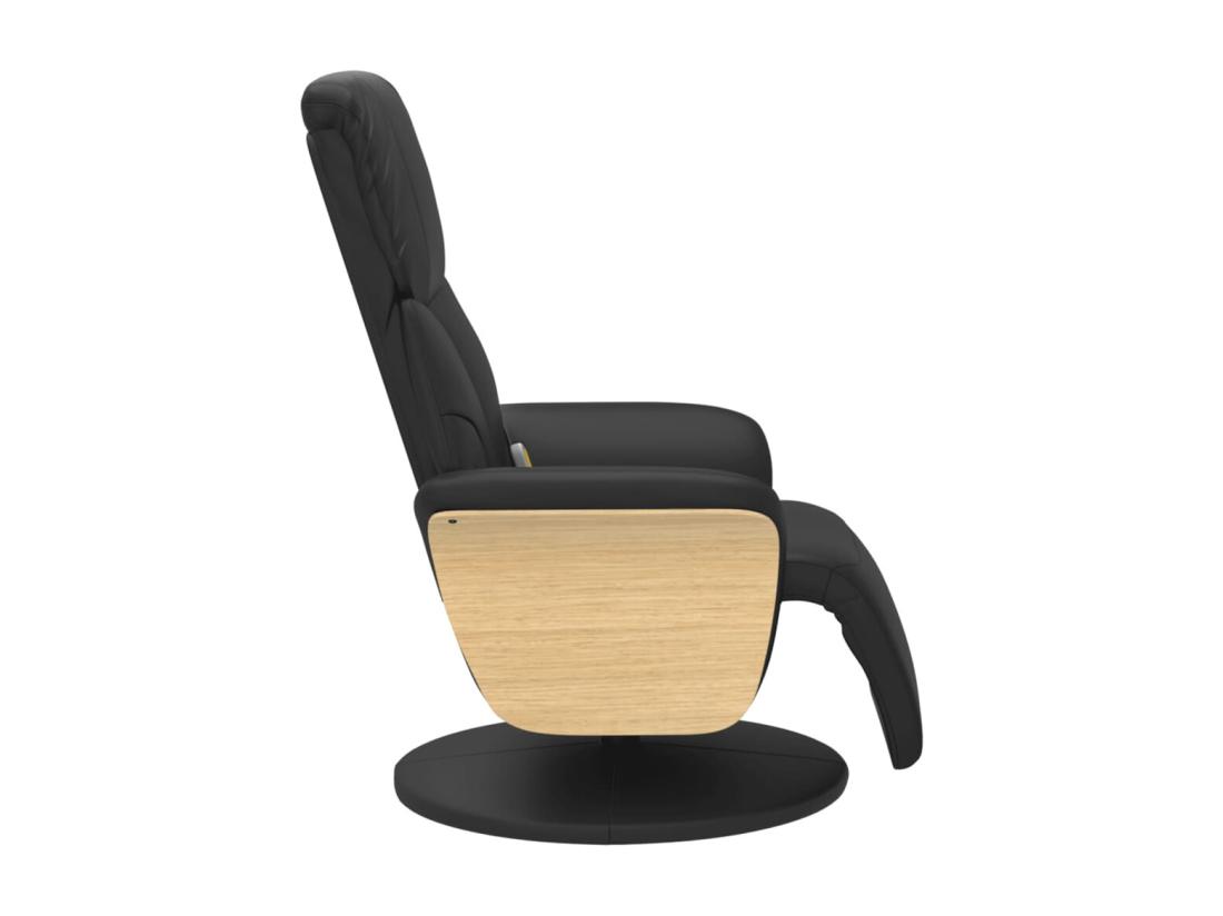 vente unique Fauteuil inclinable massant repose-pieds noir similicuir