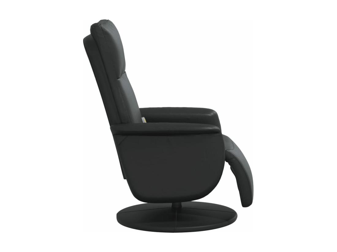 Vente Unique Fauteuil Inclinable Massant Repose-pieds Noir Similicuir