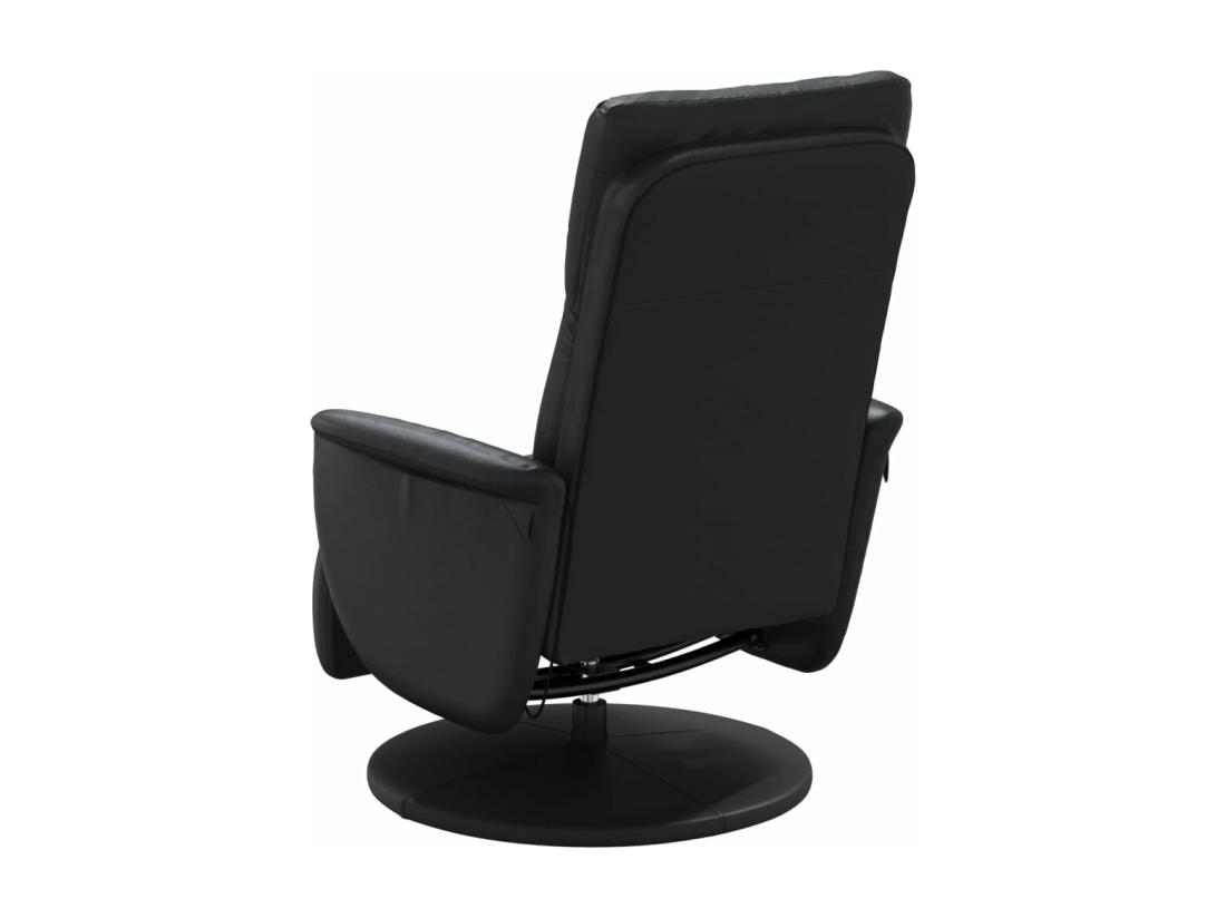 Vente Unique Fauteuil Inclinable Massant Repose-pieds Noir Similicuir