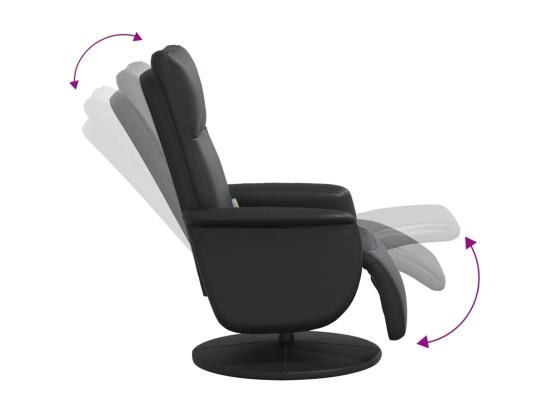Vente Unique Fauteuil Inclinable Massant Repose-pieds Noir Similicuir