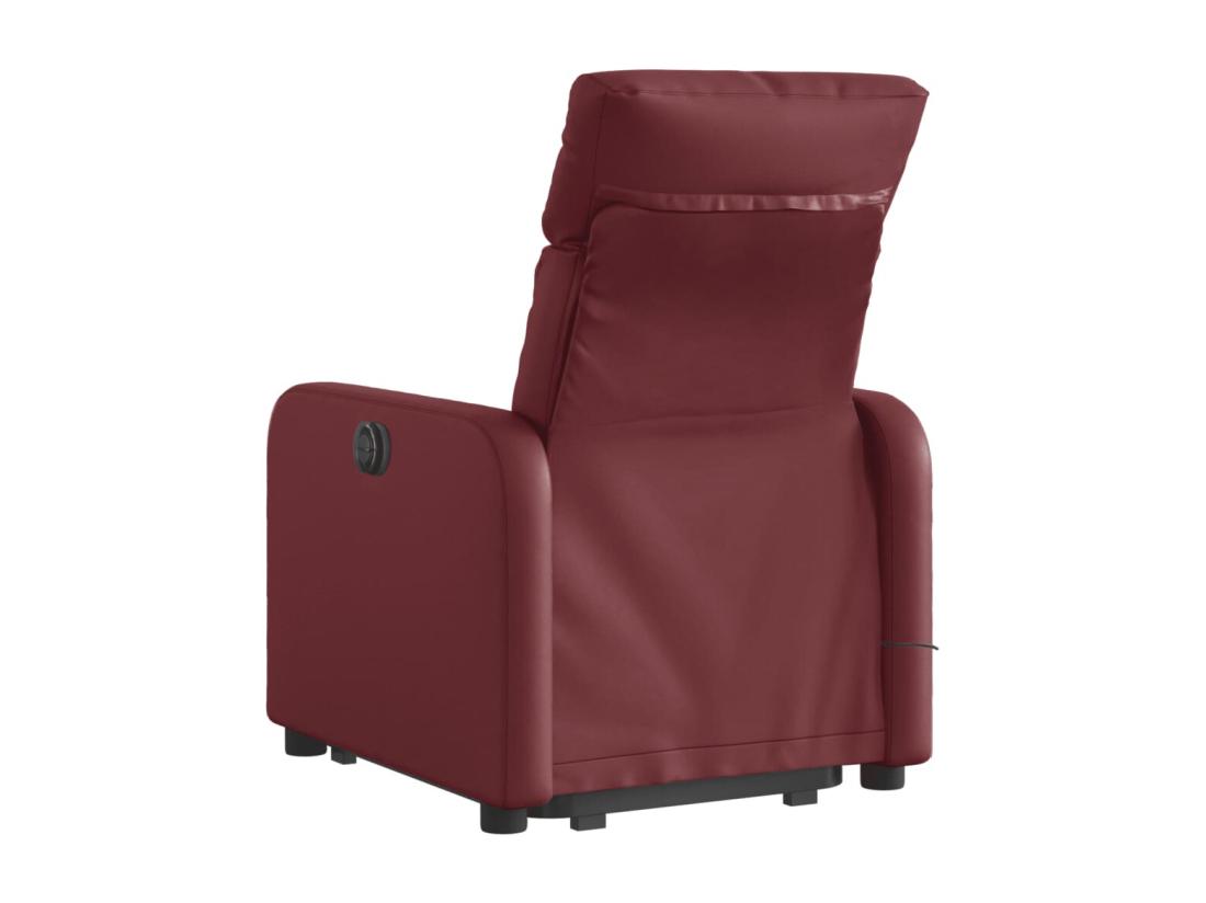 Vente Unique Fauteuil Inclinable Massant Rouge Bordeaux Similicuir