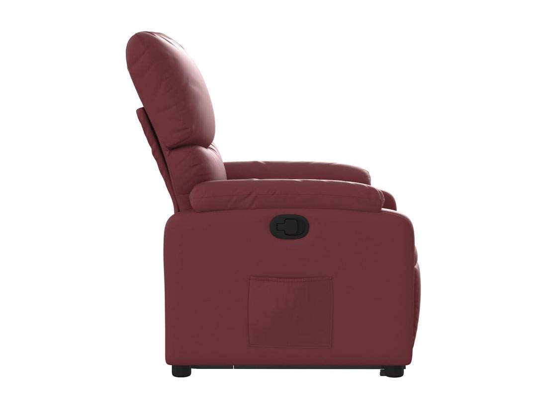 Vente Unique Fauteuil Inclinable Massant Rouge Bordeaux Similicuir