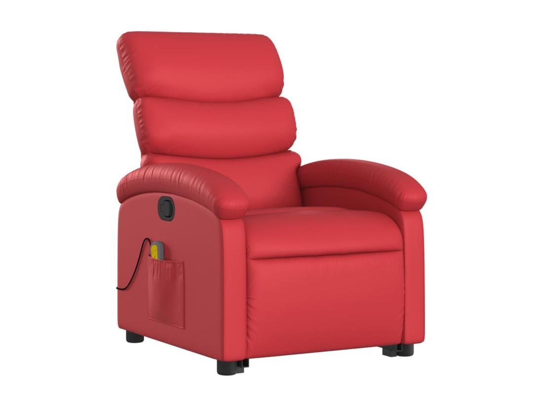 Vente Unique Fauteuil Inclinable Massant Rouge Similicuir