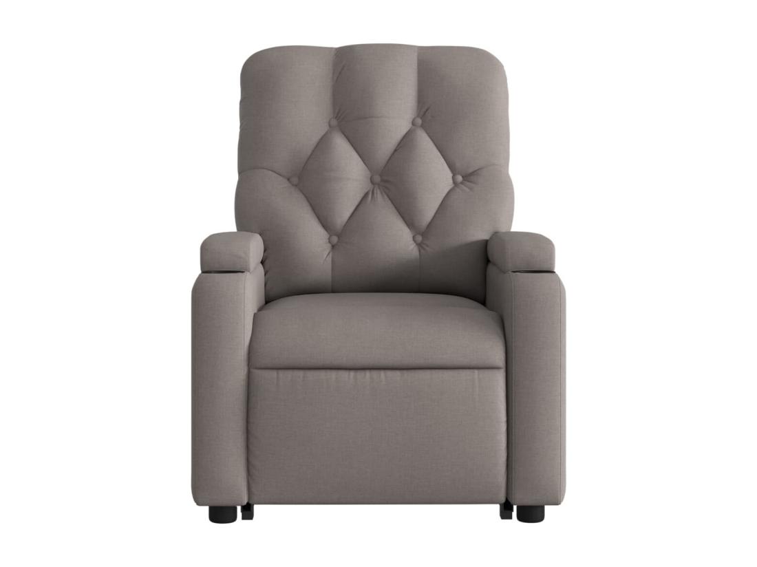 Vente Unique Fauteuil Inclinable Massant Taupe Tissu