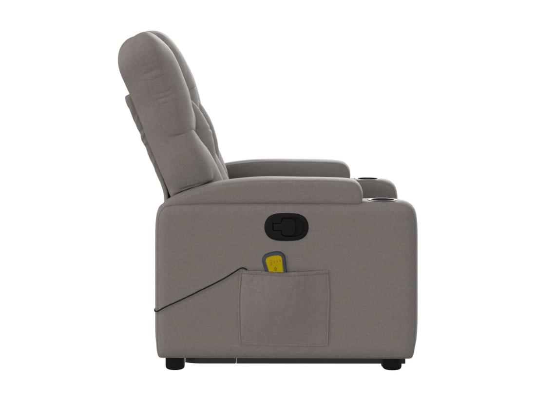 Vente Unique Fauteuil Inclinable Massant Taupe Tissu