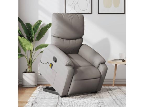 Vente Unique Fauteuil Inclinable Massant Taupe Tissu