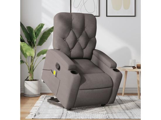 vente unique Fauteuil inclinable massant Taupe Tissu