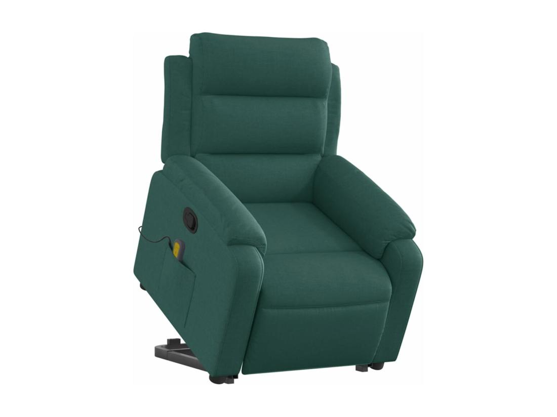 Vente Unique Fauteuil Inclinable Massant Vert Foncé Tissu