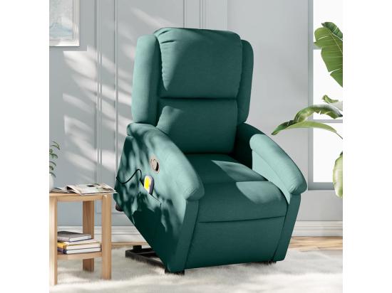Vente Unique Fauteuil Inclinable Massant Vert Foncé Tissu