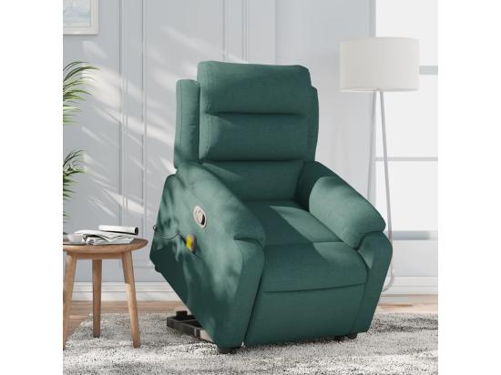 vente unique Fauteuil inclinable massant Vert foncé Tissu