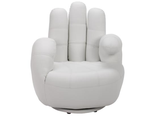Vente Unique Fauteuil Main Pivotant CATCHY En Simili - Blanc